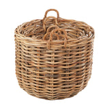 Tobs Set of 3 Chunky Rattan Round Logs Baskets - 77cm