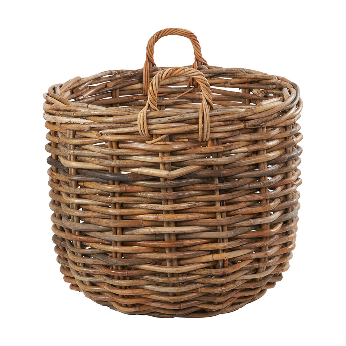 Tobs Set of 3 Chunky Rattan Round Logs Baskets - 77cm