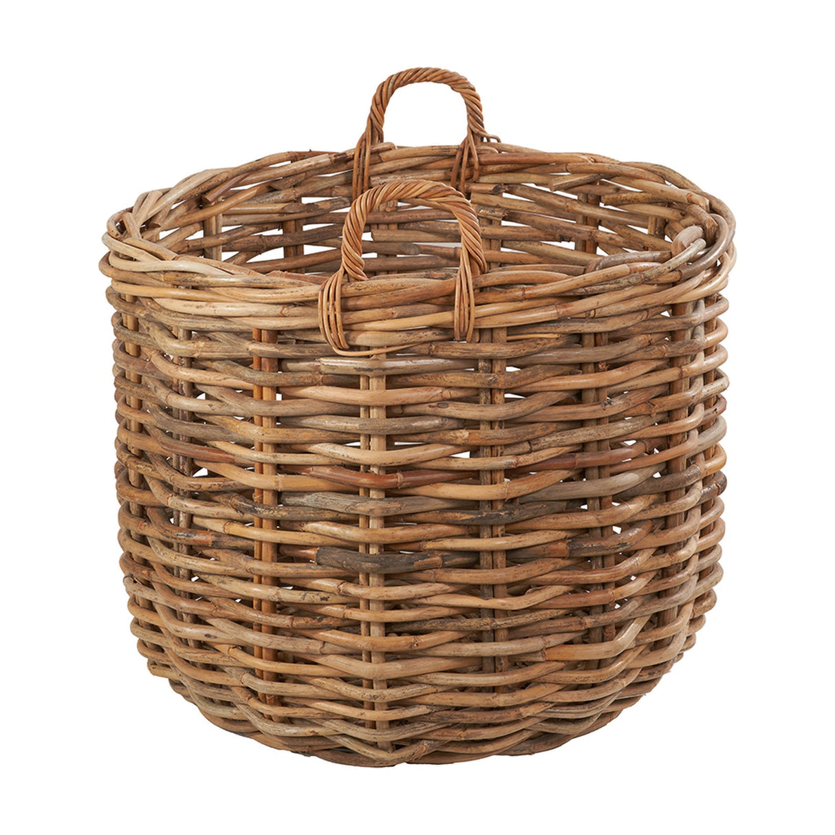 Tobs Set of 3 Chunky Rattan Round Logs Baskets - 77cm