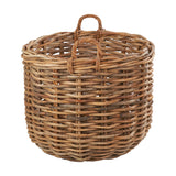 Tobs Set of 3 Chunky Rattan Round Logs Baskets - 77cm