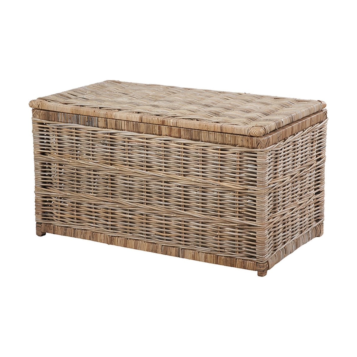 Tobs Set of 3 Grey Kubu Rattan Basket Chests - 51cm
