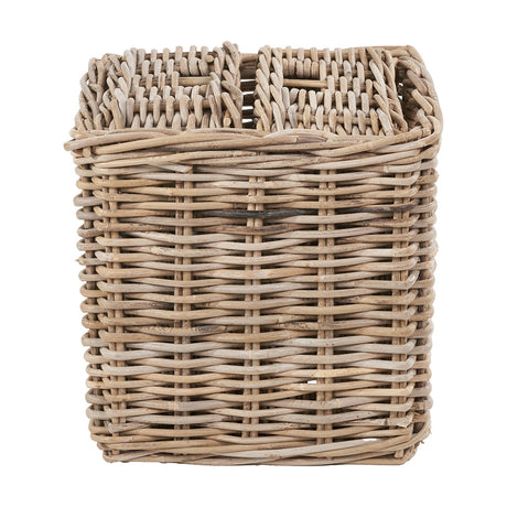 Tobs Set of 5 Grey Kubu Rattan Rectangular Storage Baskets - 35cm