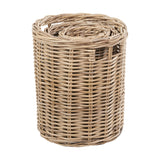 Tobs Set of 7 Grey Kubu Rattan Storage Baskets - 33cm