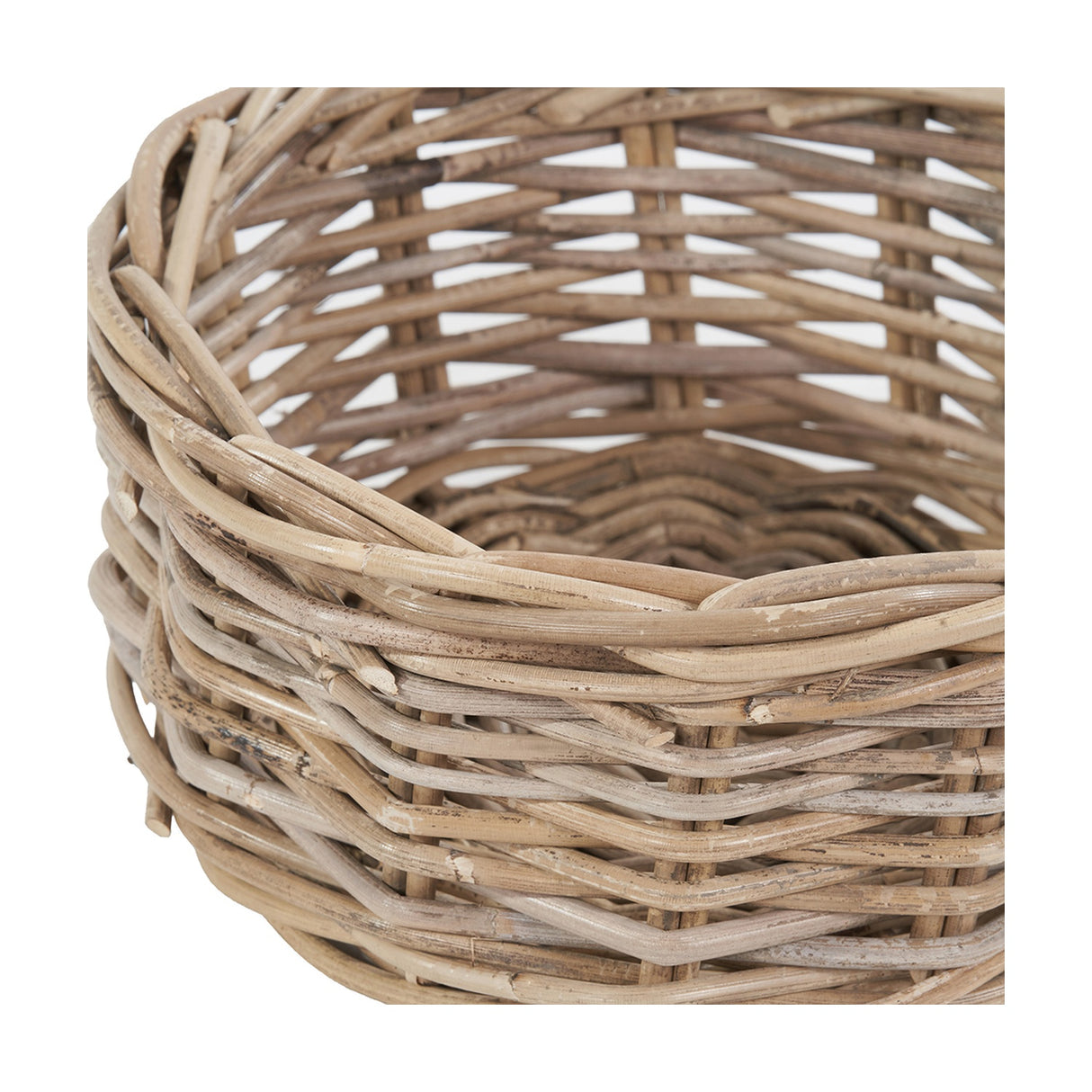 Tobs Set of 7 Grey Kubu Rattan Storage Baskets - 33cm
