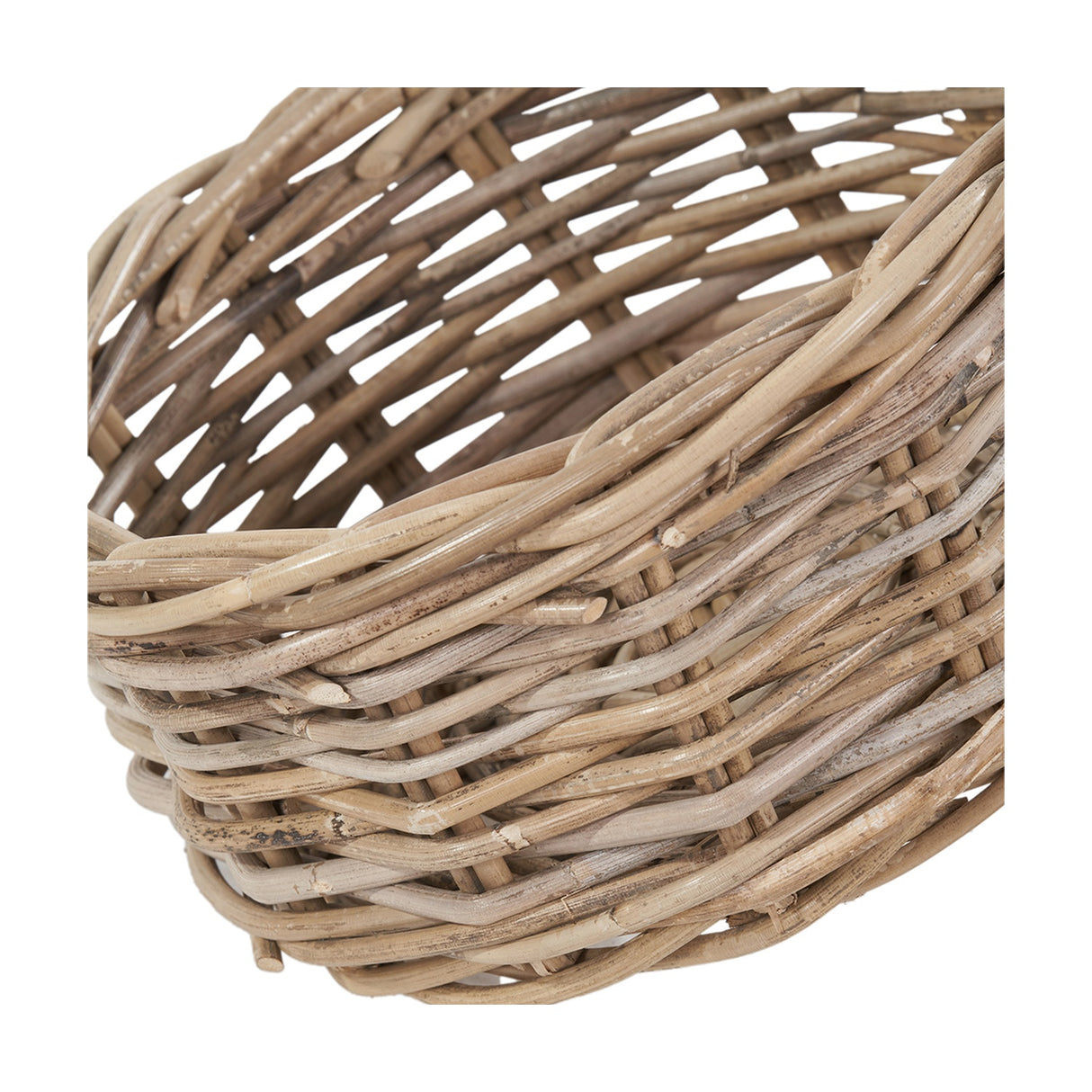 Tobs Set of 7 Grey Kubu Rattan Storage Baskets - 33cm