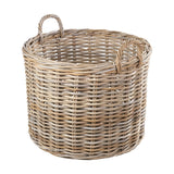 Tobs Set of 4 Grey Kubu Rattan Round Log Baskets - 67cm
