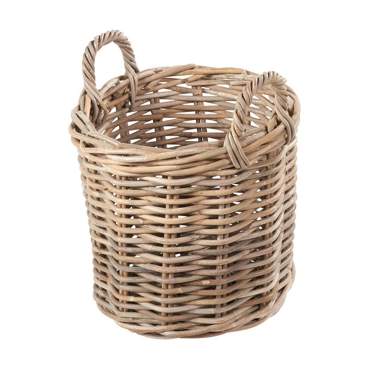 Tobs Set of 4 Grey Kubu Rattan Round Log Baskets - 67cm
