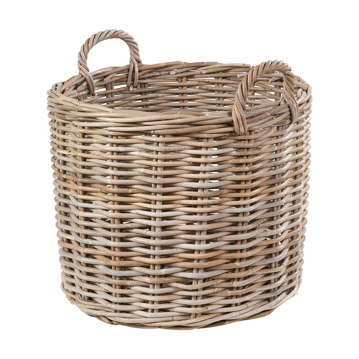 Tobs Set of 4 Grey Kubu Rattan Round Log Baskets - 67cm