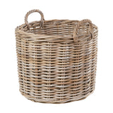 Tobs Set of 4 Grey Kubu Rattan Round Log Baskets - 67cm
