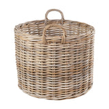 Tobs Set of 4 Grey Kubu Rattan Round Log Baskets - 67cm