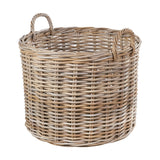 Tobs Set of 4 Grey Kubu Rattan Round Log Baskets - 67cm