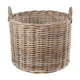 Tobs Set of 4 Grey Kubu Rattan Round Log Baskets - 67cm