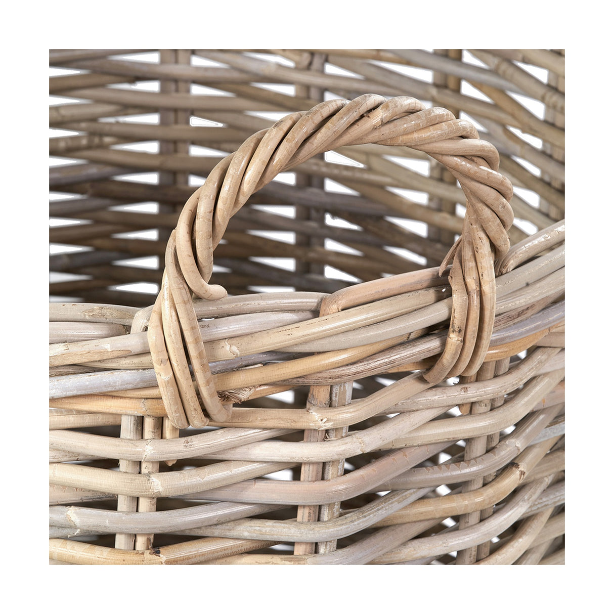 Tobs Set of 4 Grey Kubu Rattan Round Log Baskets - 67cm
