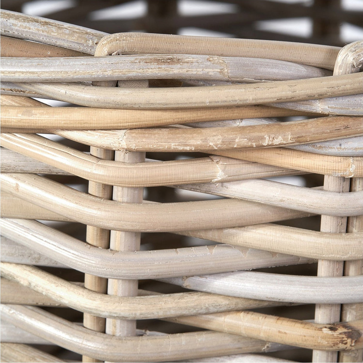 Tobs Set of 4 Grey Kubu Rattan Round Log Baskets - 67cm
