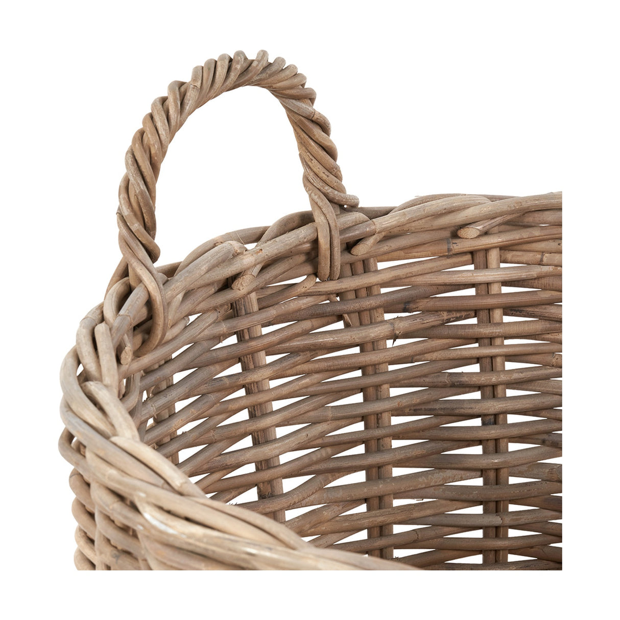 Tobs Grey Kubu Rattan Tall Storage Basket - 50cm