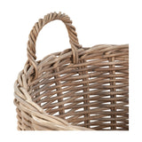 Tobs Grey Kubu Rattan Tall Storage Basket - 50cm