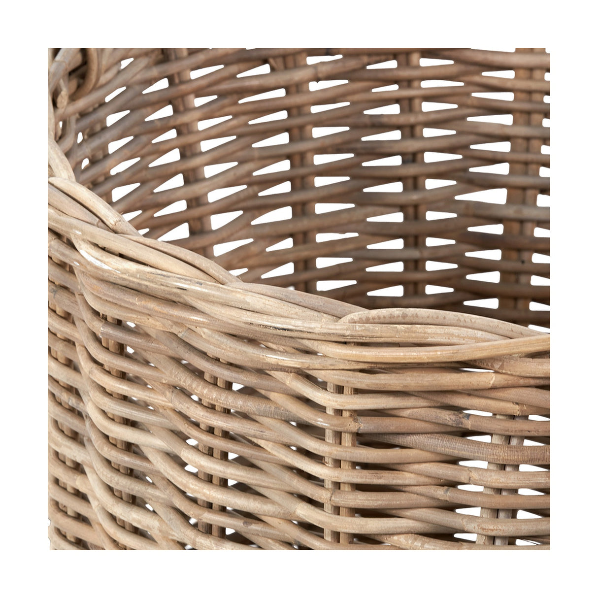 Tobs Grey Kubu Rattan Tall Storage Basket - 50cm