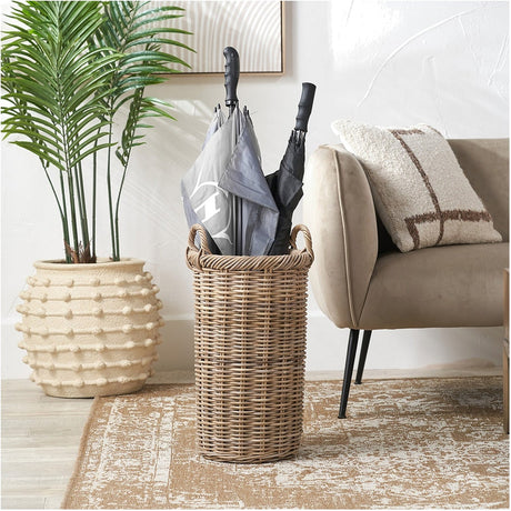 Tobs Grey Kubu Rattan Umbrella Basket - 55cm