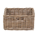 Tobs Grey Kubu Rattan Storage Basket with Inset Handles - 20cm