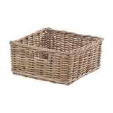 Tobs Grey Kubu Rattan Storage Basket with Inset Handles - 20cm