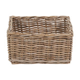Tobs Grey Kubu Rattan Storage Basket with Inset Handles - 20cm