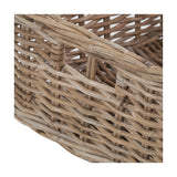 Tobs Grey Kubu Rattan Storage Basket with Inset Handles - 20cm