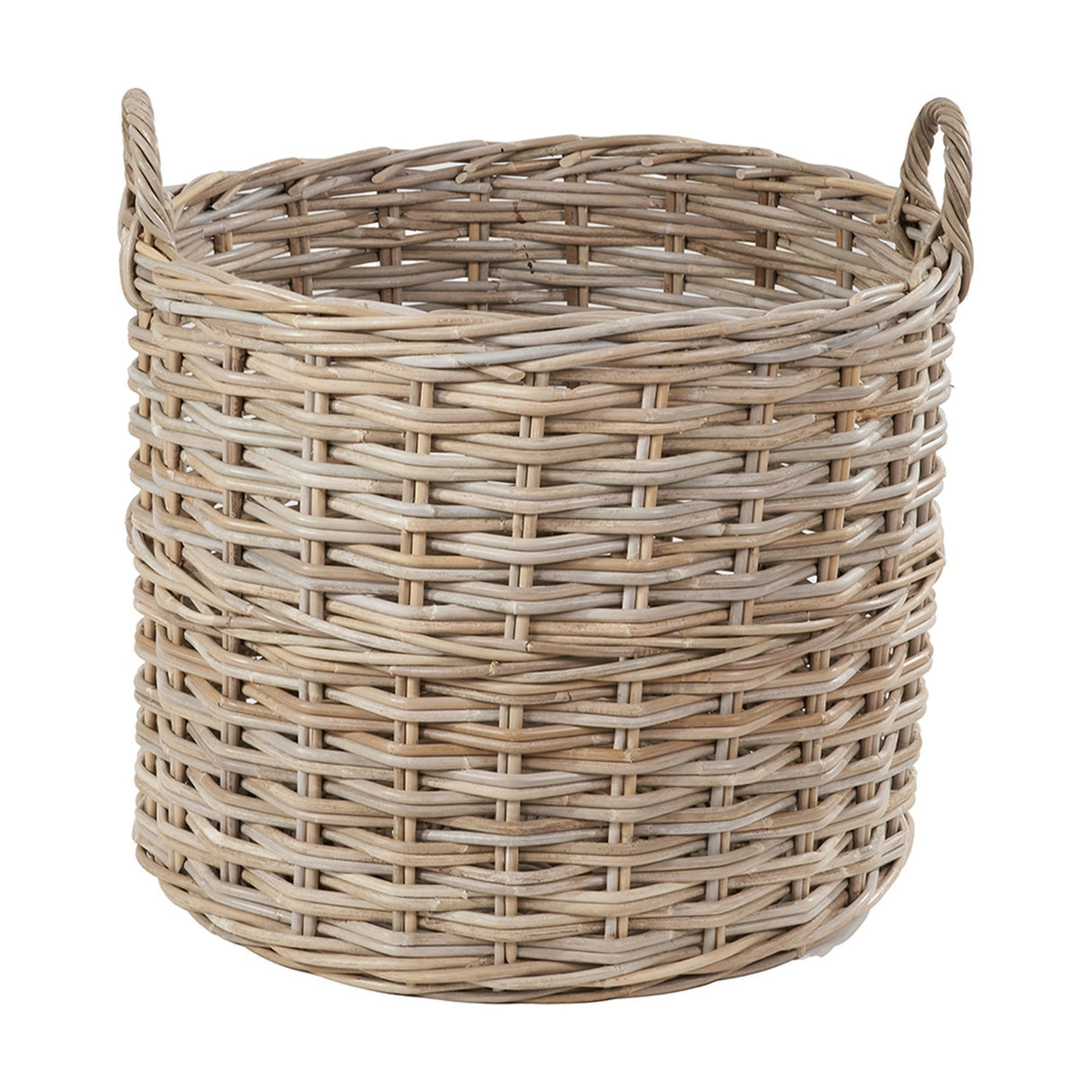 Tobs Set of 4 Grey Kubu Rattan Tall Round Storage Baskets - 63cm