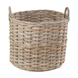 Tobs Set of 4 Grey Kubu Rattan Tall Round Storage Baskets - 63cm