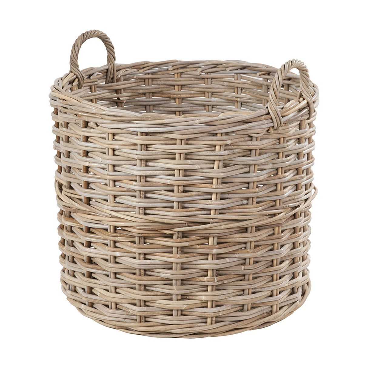 Tobs Set of 4 Grey Kubu Rattan Tall Round Storage Baskets - 63cm