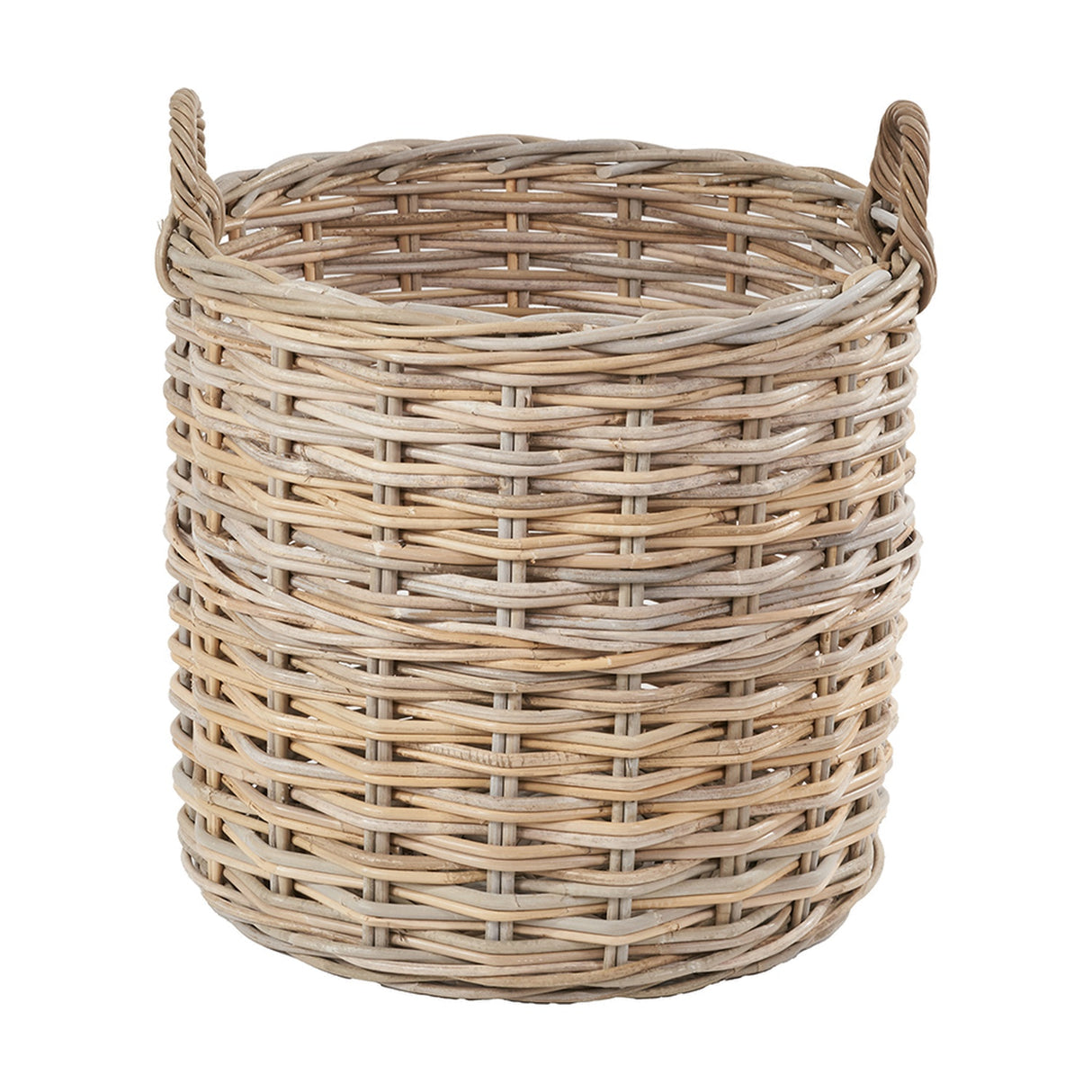 Tobs Set of 4 Grey Kubu Rattan Tall Round Storage Baskets - 63cm