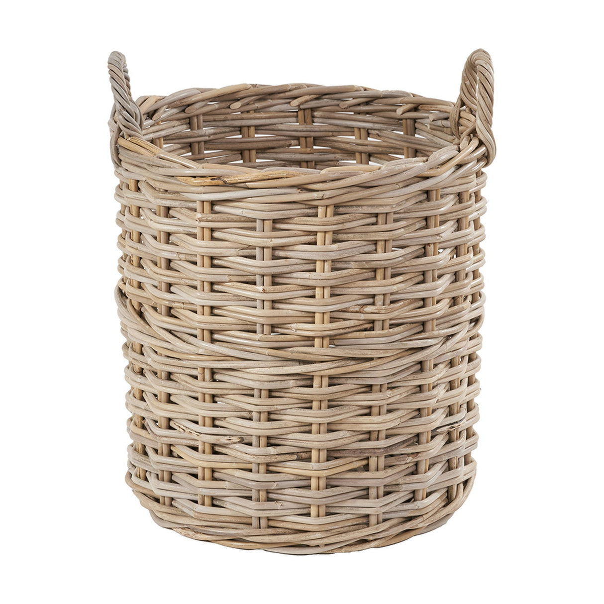 Tobs Set of 4 Grey Kubu Rattan Tall Round Storage Baskets - 63cm