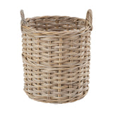Tobs Set of 4 Grey Kubu Rattan Tall Round Storage Baskets - 63cm