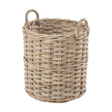Tobs Set of 4 Grey Kubu Rattan Tall Round Storage Baskets - 63cm