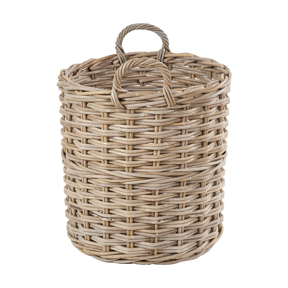 Tobs Set of 4 Grey Kubu Rattan Tall Round Storage Baskets - 63cm