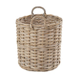 Tobs Set of 4 Grey Kubu Rattan Tall Round Storage Baskets - 63cm