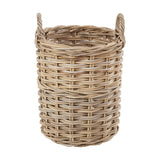 Tobs Set of 4 Grey Kubu Rattan Tall Round Storage Baskets - 63cm