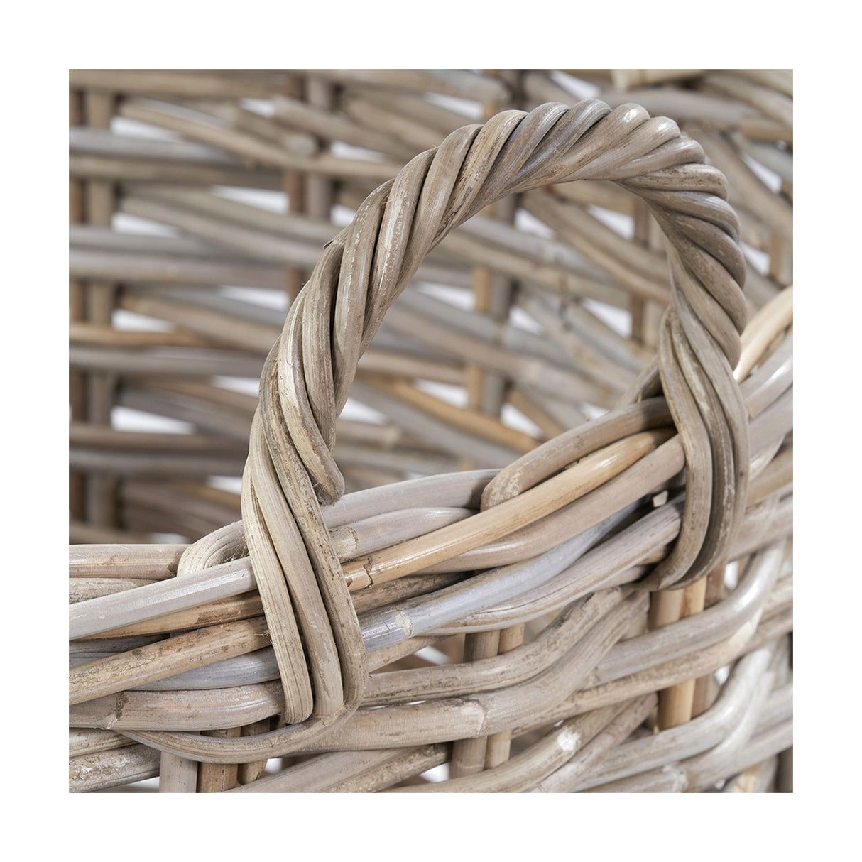 Tobs Set of 4 Grey Kubu Rattan Tall Round Storage Baskets - 63cm