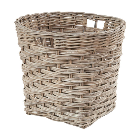 Tobs Grey Kubu Rattan Storage Basket with Base - 55cm