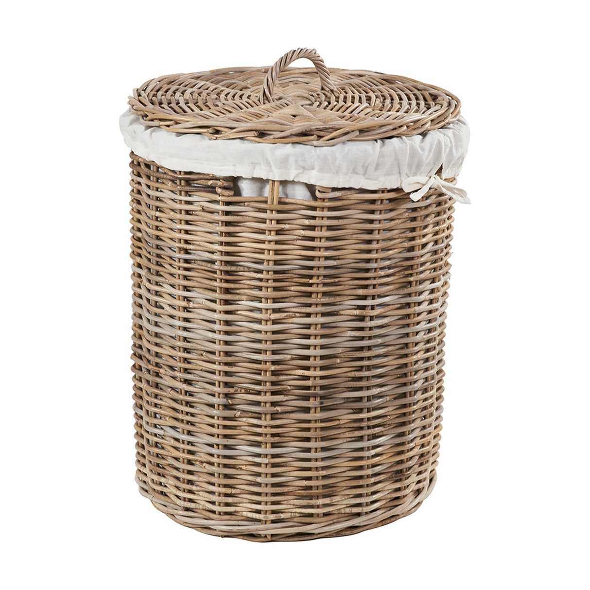 Tobs Set of 2 Grey Kubu Rattan Linen Baskets - 51cm