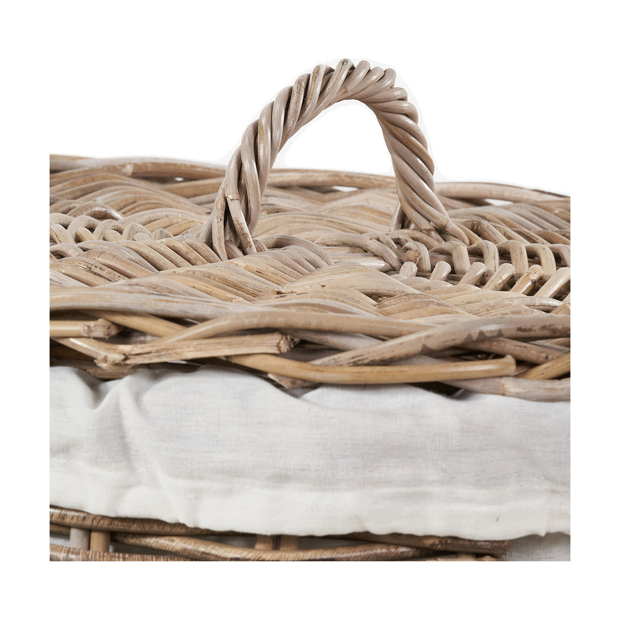 Tobs Set of 2 Grey Kubu Rattan Linen Baskets - 51cm