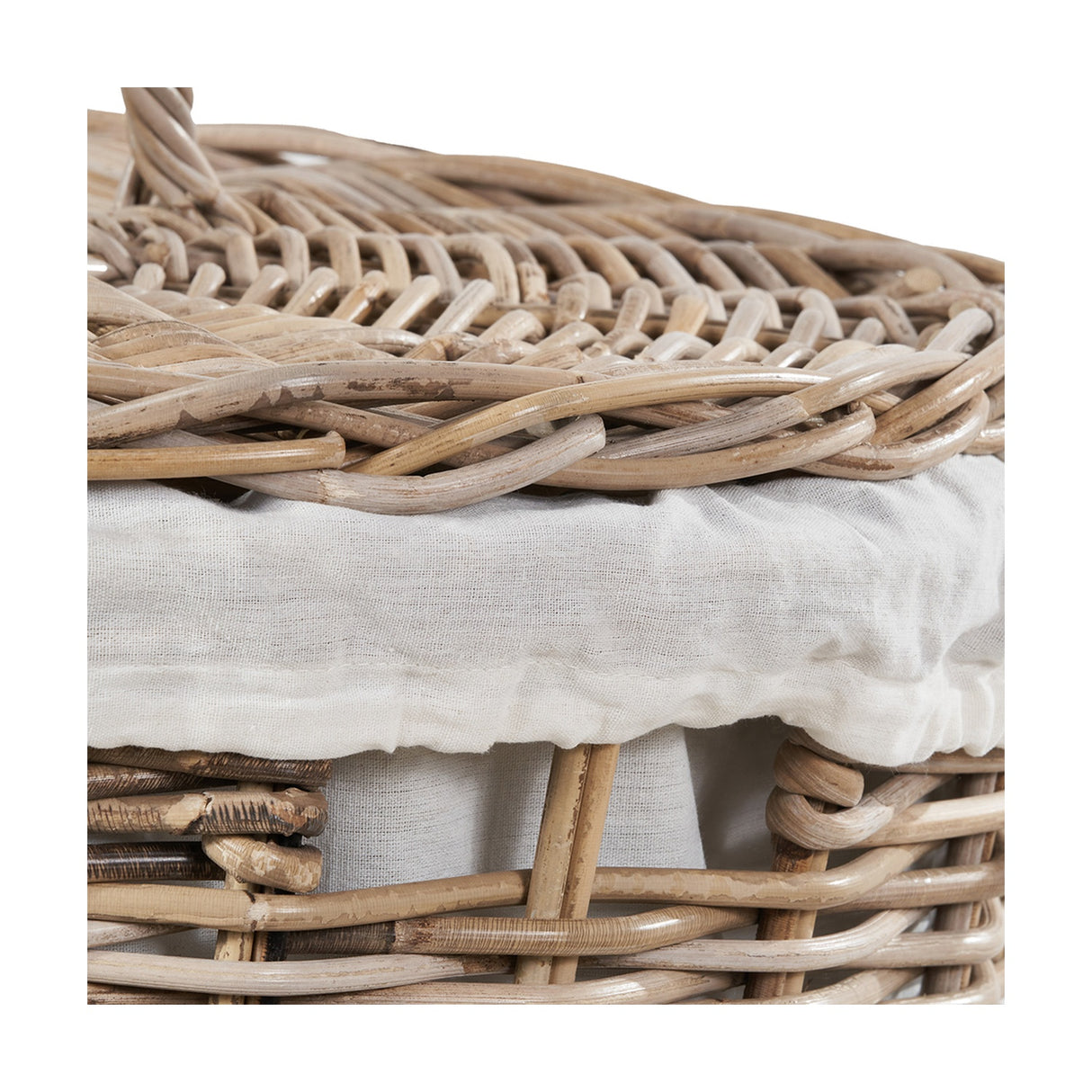 Tobs Set of 2 Grey Kubu Rattan Linen Baskets - 51cm