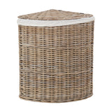 Tobs Set of 2 Grey Kubu Rattan Lined Corner Linen Baskets - 65cm