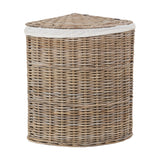 Tobs Set of 2 Grey Kubu Rattan Lined Corner Linen Baskets - 65cm