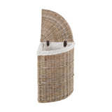 Tobs Set of 2 Grey Kubu Rattan Lined Corner Linen Baskets - 65cm