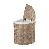 Tobs Set of 2 Grey Kubu Rattan Lined Corner Linen Baskets - 65cm