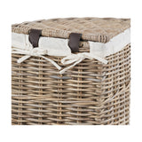 Tobs Set of 2 Grey Kubu Rattan Lined Corner Linen Baskets - 65cm