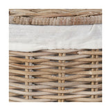 Tobs Set of 2 Grey Kubu Rattan Lined Corner Linen Baskets - 65cm