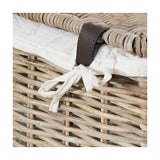 Tobs Set of 2 Grey Kubu Rattan Lined Corner Linen Baskets - 65cm