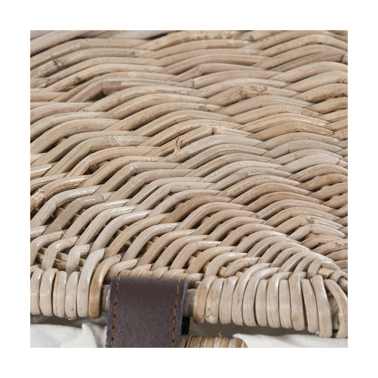 Tobs Set of 2 Grey Kubu Rattan Lined Corner Linen Baskets - 65cm