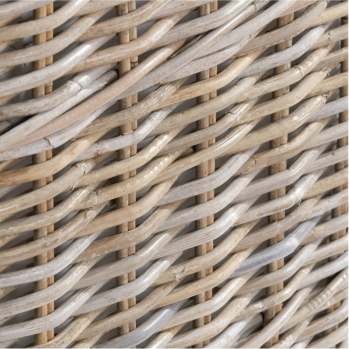 Tobs Set of 2 Grey Kubu Rattan Lined Corner Linen Baskets - 65cm